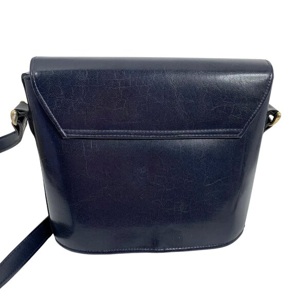 POLO Ralph Lauren Navy Blue Bucket Crossbody Bag Horse Medallian Logo Vintage - Picture 4 of 11